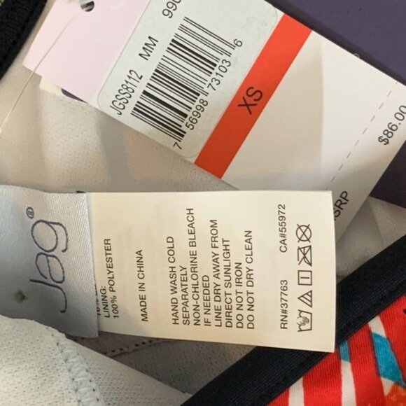 Jag Swim Tankini Top XS Tropical Floral Print Black Trim NWT - Picture 11 of 12